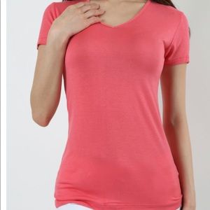 Pink vneck tee